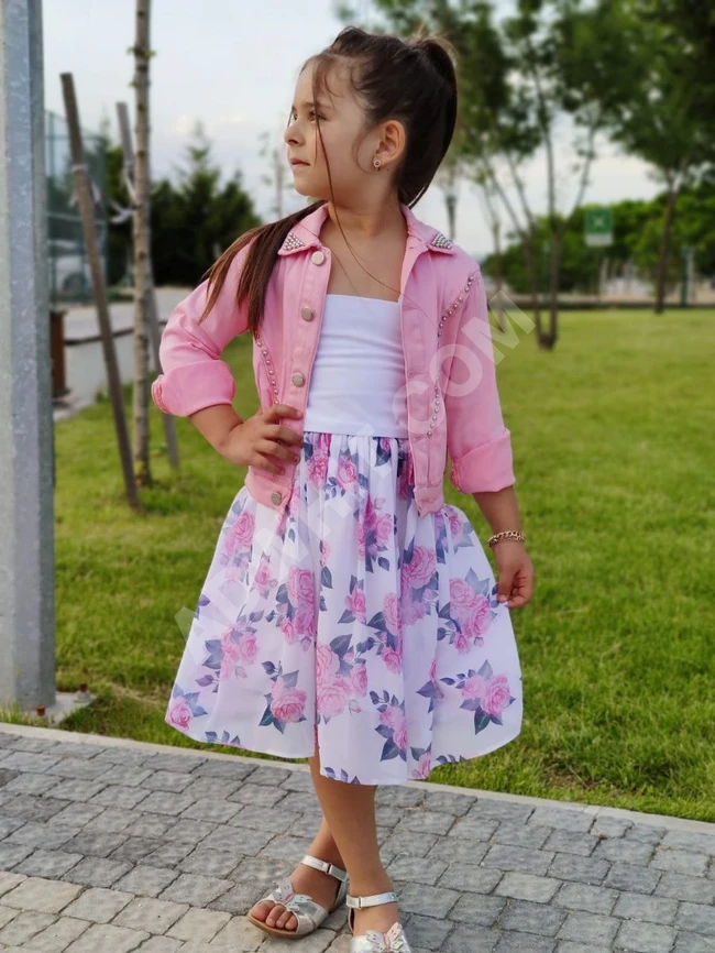 فستان بناتي مع جاكيت 