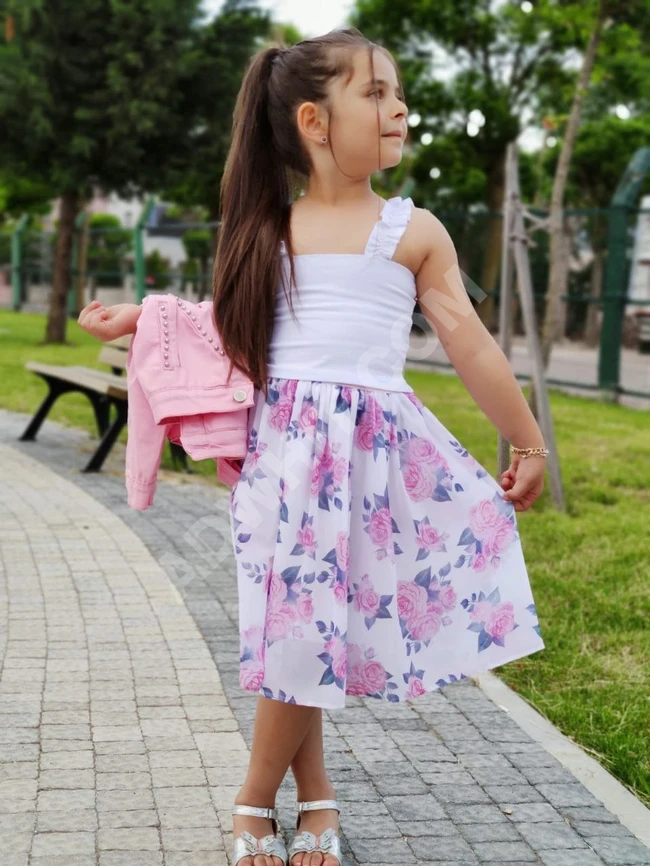 فستان بناتي مع جاكيت 