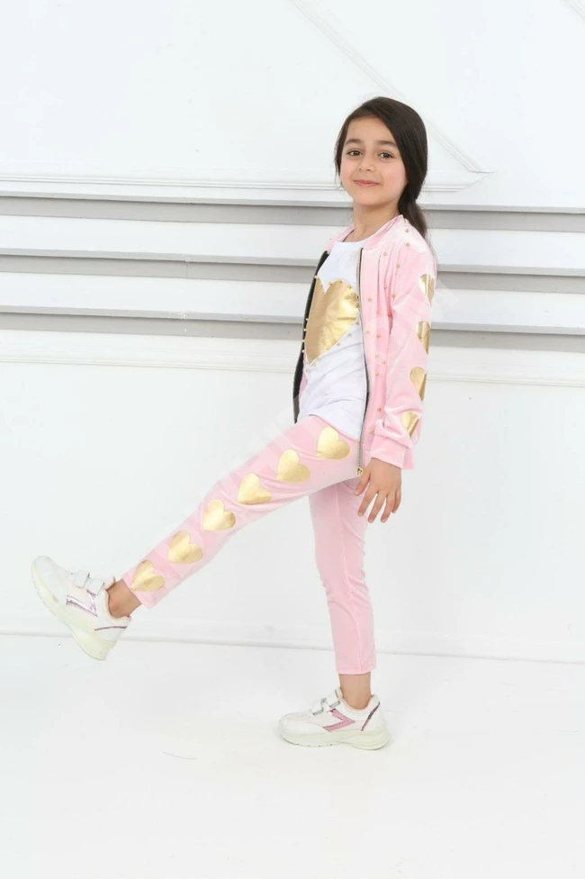 بيجاما مخمل بناتي ثلاث قطع 