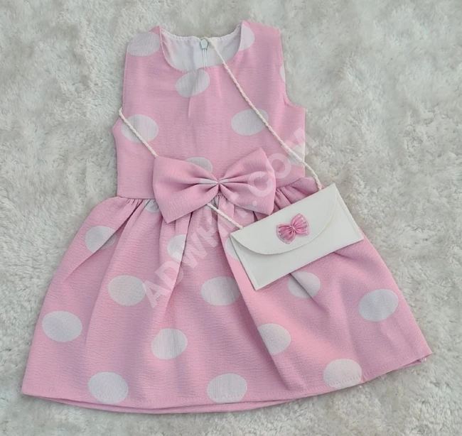 فستان بناتي مع حقيبة 