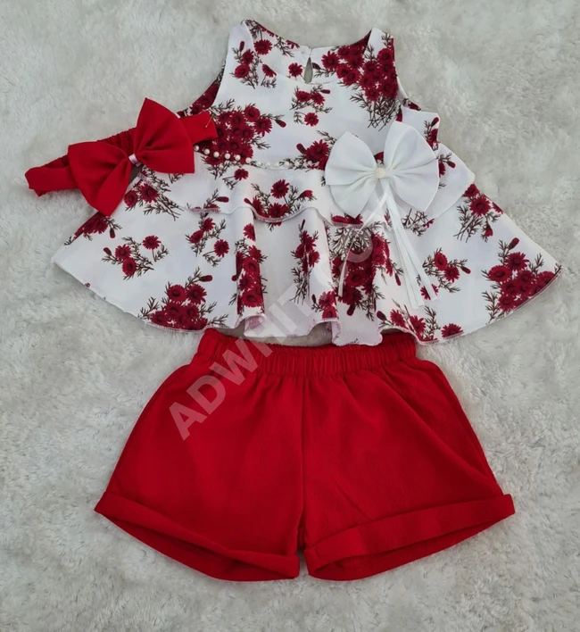 طقم بناتي ثلاث قطع 