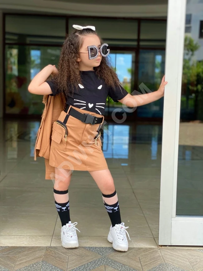 طقم بناتي اربع قطع 