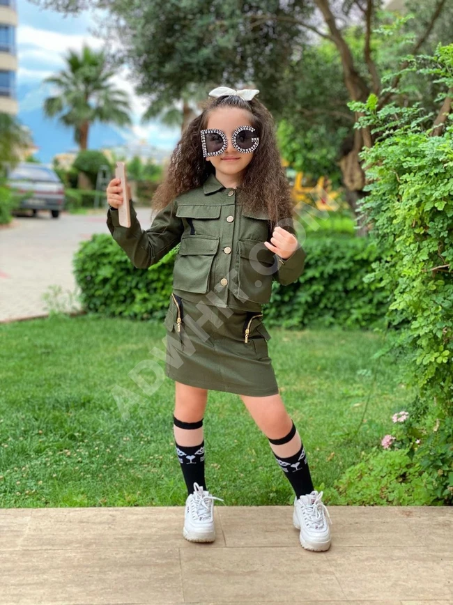 طقم بناتي اربع قطع 