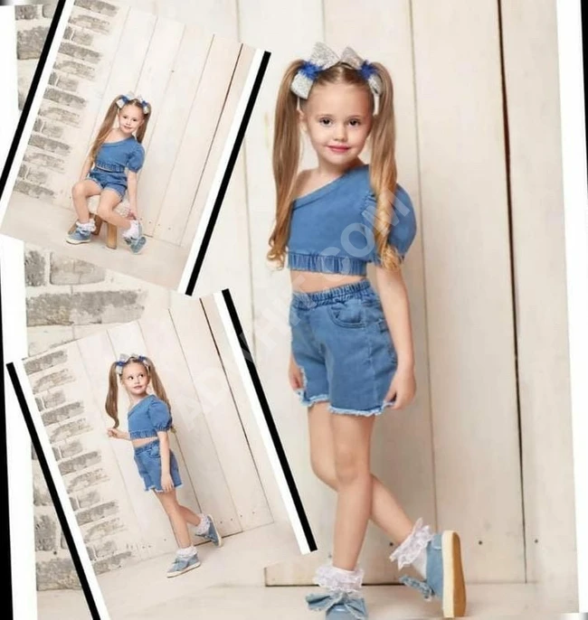 طقم جينز بناتي 