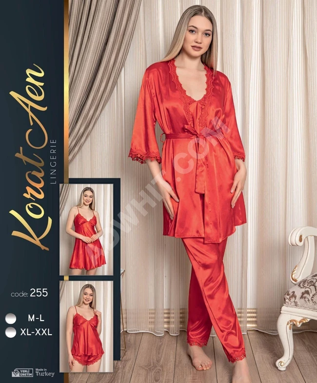 بيجاما نوم نسائية ساتان حرير 