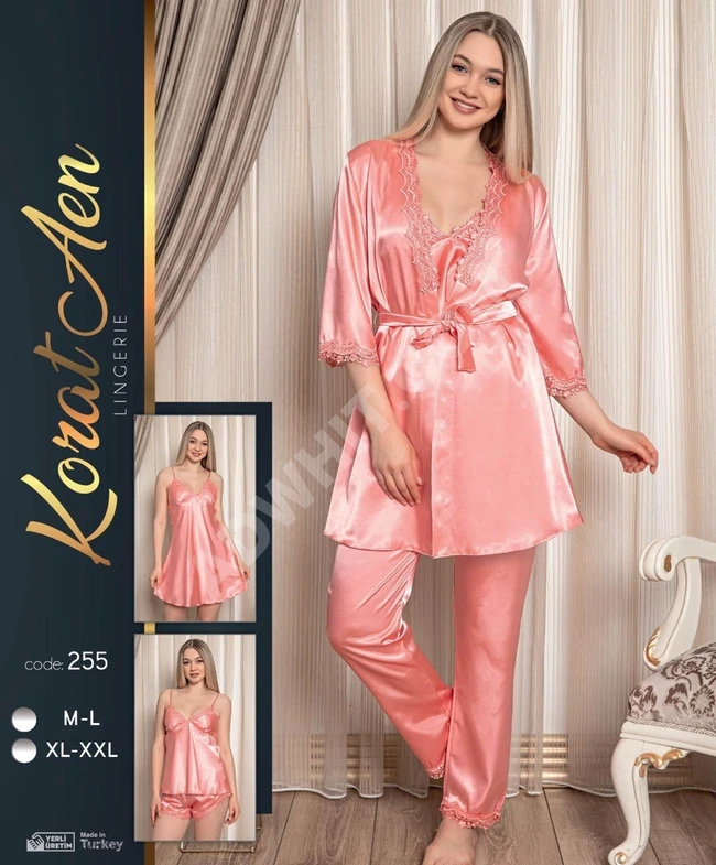 بيجاما نوم نسائية ساتان حرير 