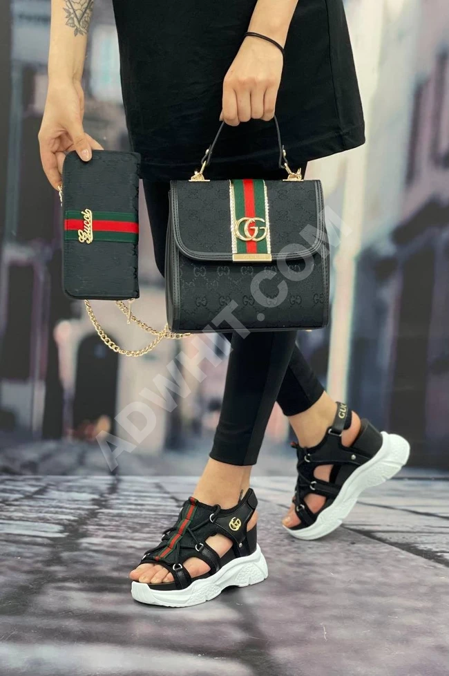 طقم حذاء سبور مع حقيبة مع جزدان نسائي 