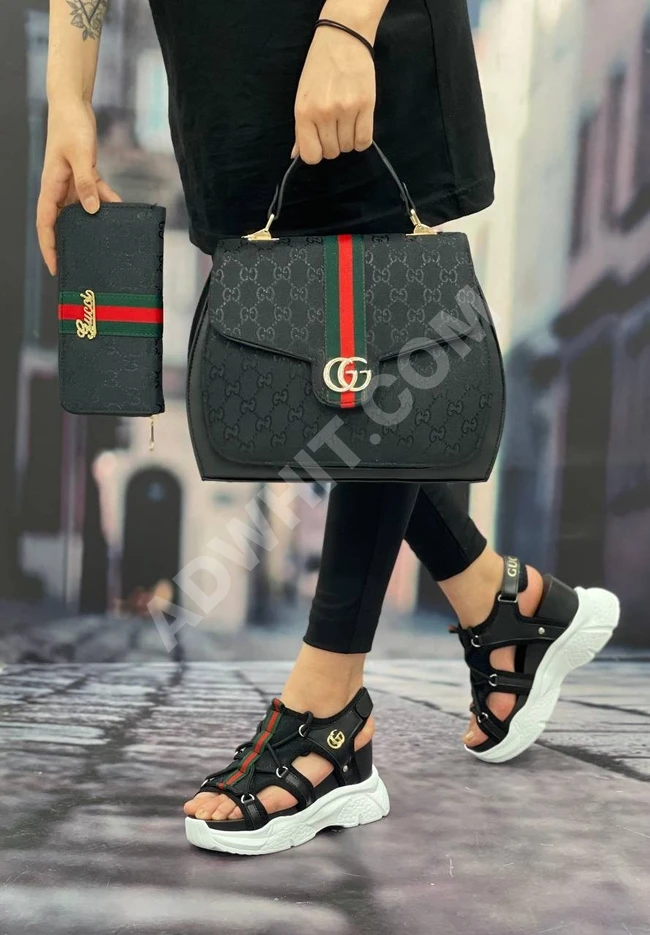 طقم حذاء سبور مع حقيبة مع جزدان نسائي 