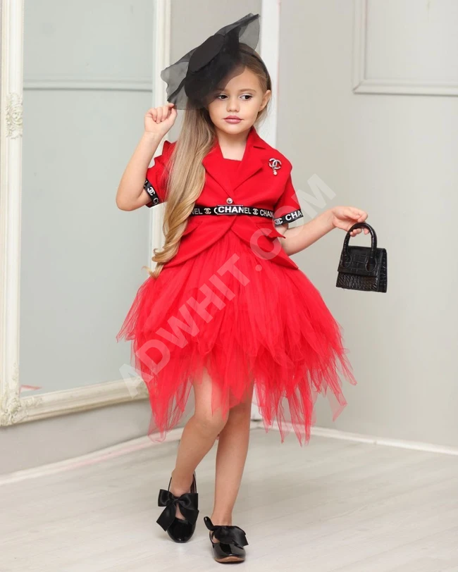 فستان بناتي مع جاكيت 