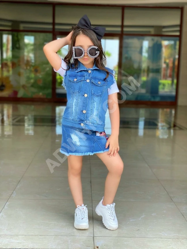 طقم جينز بناتي 