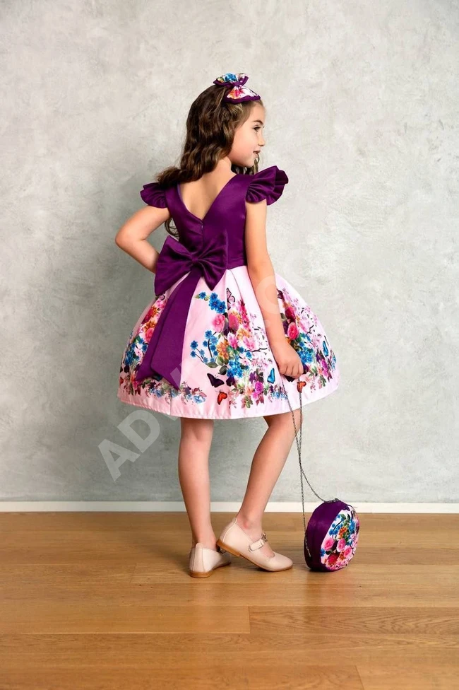 فستان بناتي مع حقيبة 