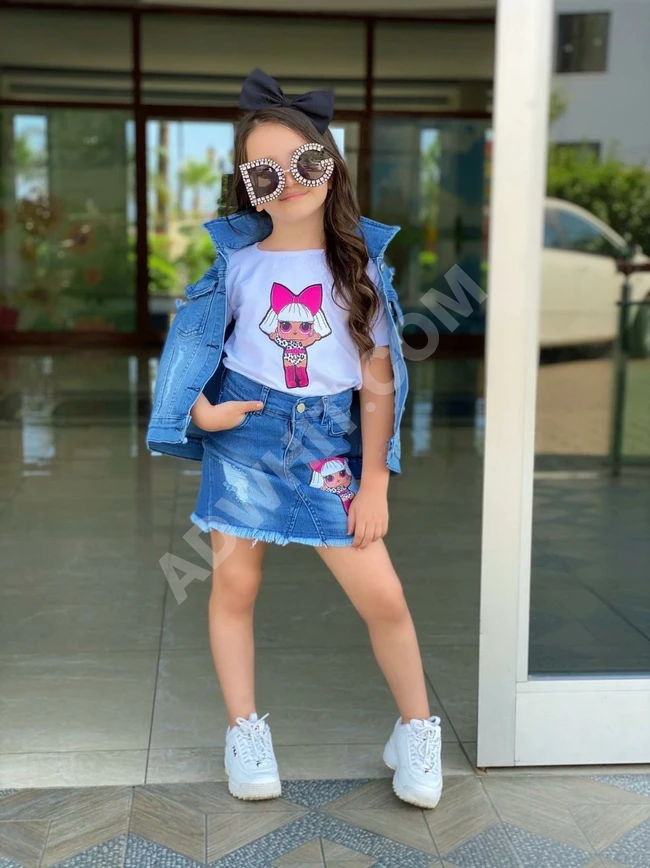 طقم جينز بناتي 