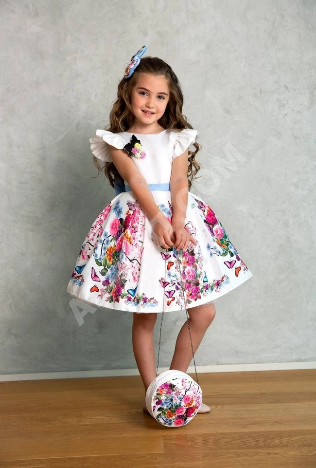 فستان بناتي مع حقيبة 