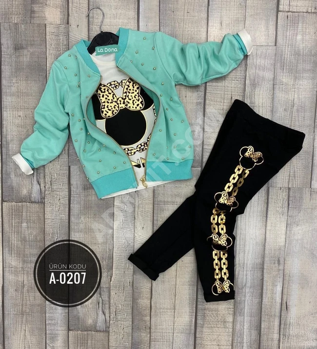 بيجاما بناتي ثلاث قطع 