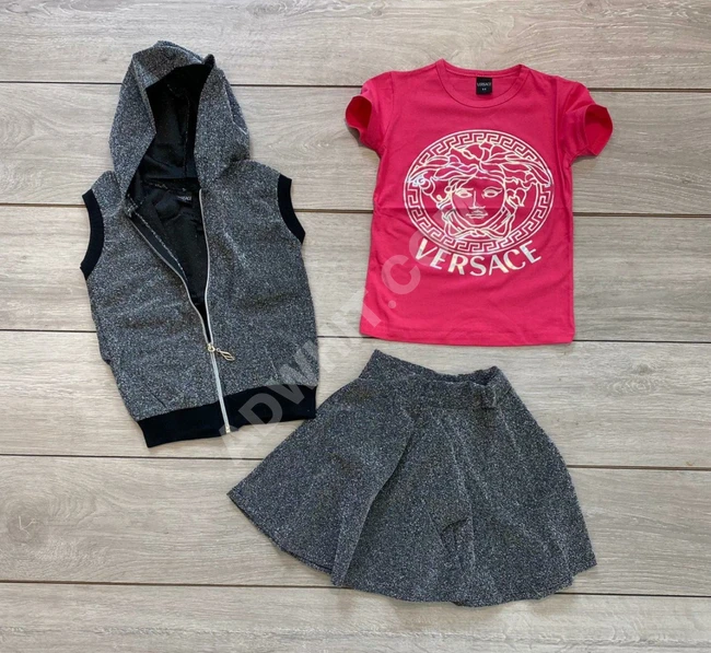 طقم بناتي ثلاث قطع صيفي