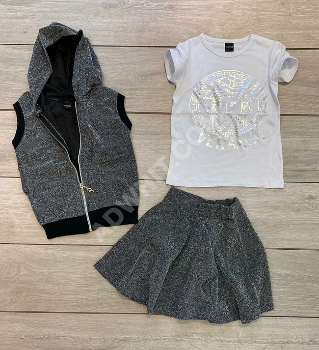 طقم بناتي ثلاث قطع صيفي