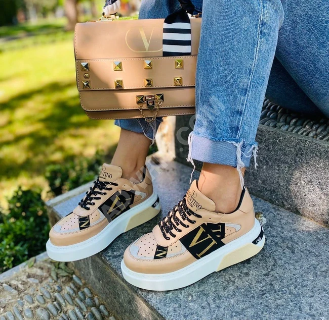 طقم حذاء مع حقيبة نسائي 