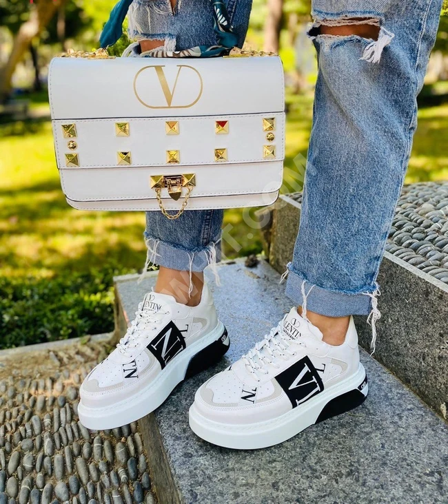 طقم حذاء مع حقيبة نسائي 