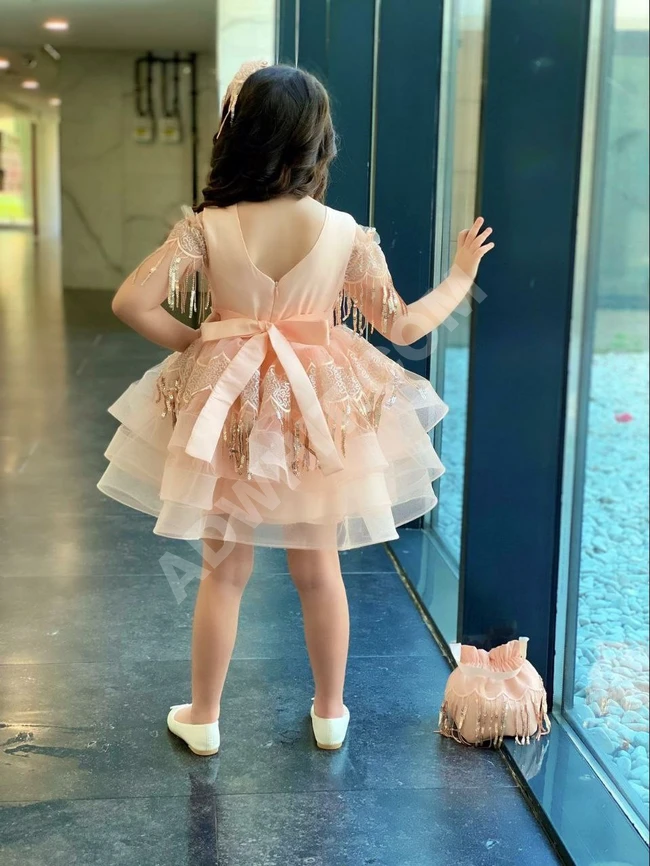 فستان بناتي مع حقيبة 