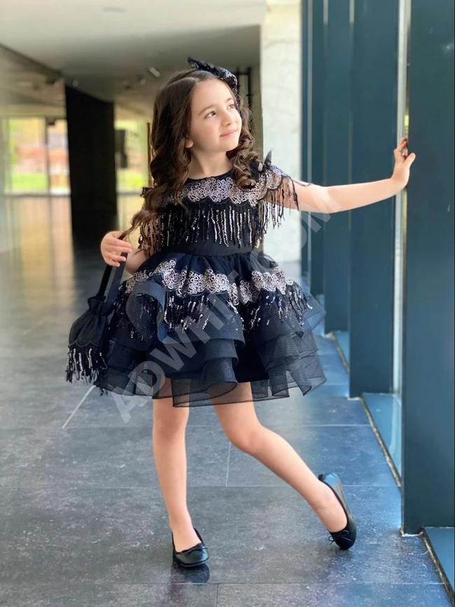 فستان بناتي مع حقيبة 