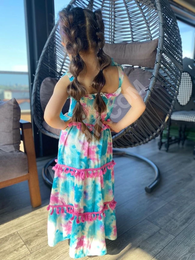 فستان بناتي بألوان صيفية 