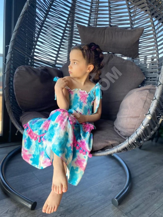 فستان بناتي بألوان صيفية 