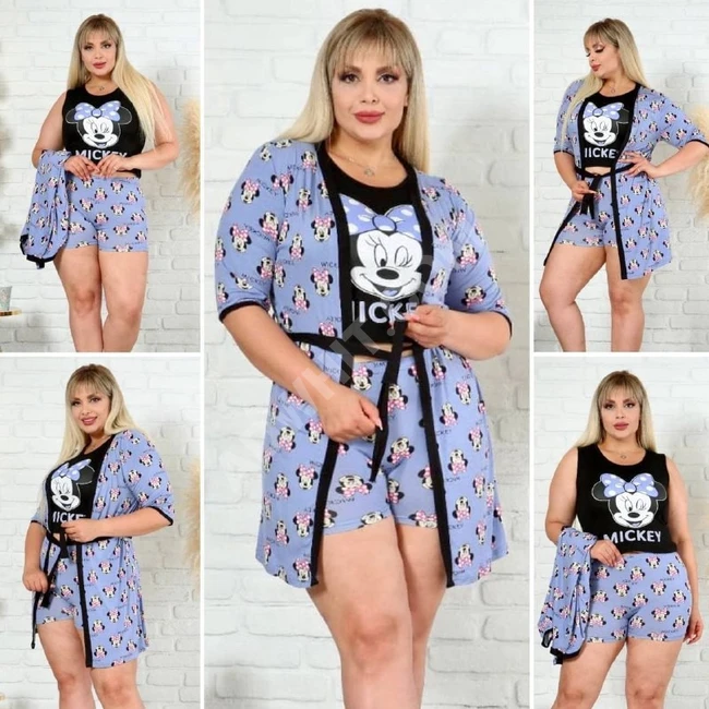 بيجاما نوم نسائية ثلاث قطع