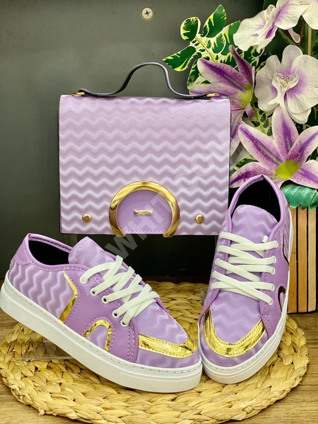 طقم حذاء مع حقيبة نسائي 