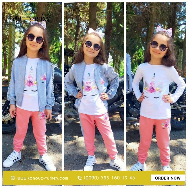 بيجامة بناتية 3 قطع