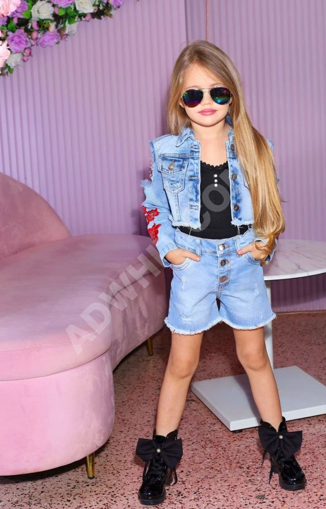 طقم جينز بناتي 