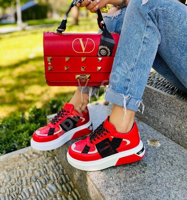 طقم حذاء مع حقيبة نسائي 