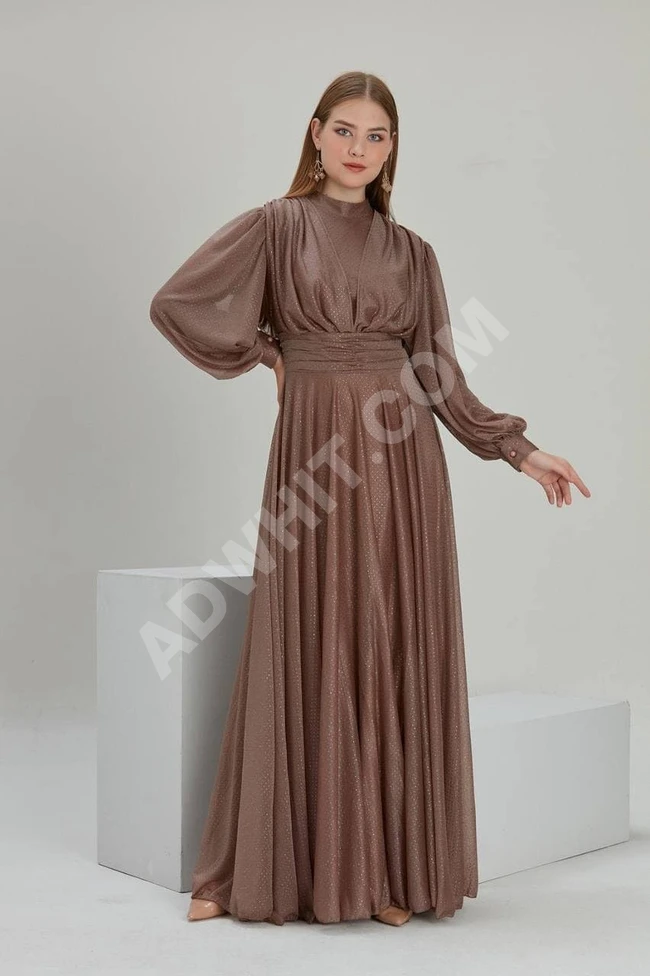 فستان سهرة نسائي طويل للمحجبات