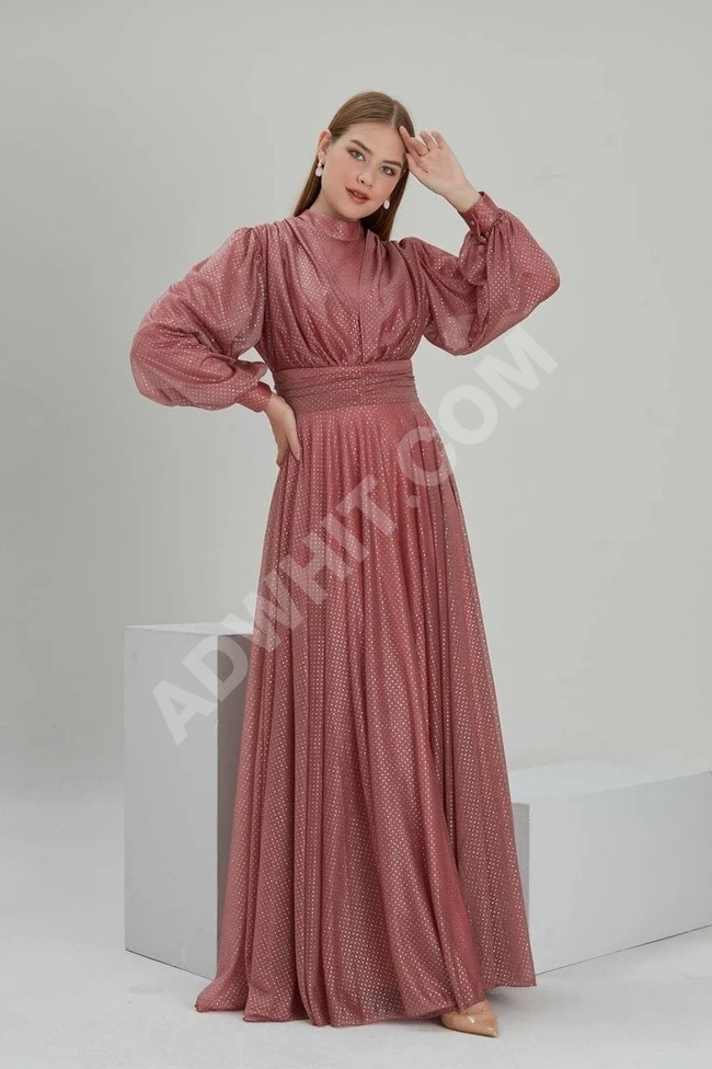 فستان سهرة نسائي طويل للمحجبات