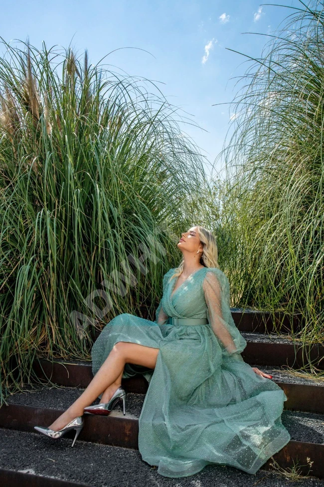 فستان سهرة نسائي طويل شيفون