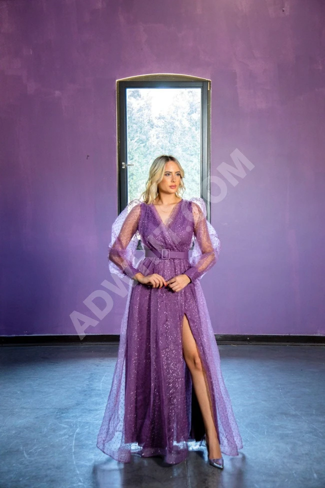 فستان سهرة نسائي طويل شيفون