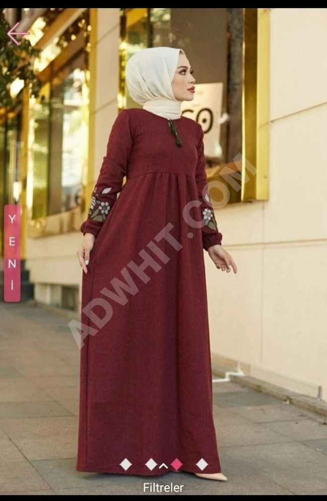 فستان نسائي طويل شتوي للمحجبات 