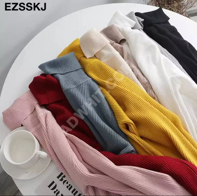 كنزة نسائية صوف بألوان متعددة