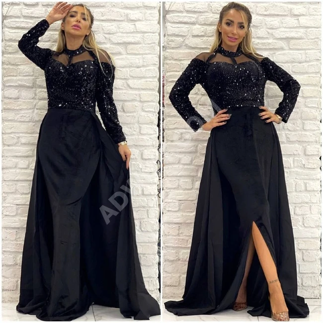 فستان سهرة نسائي مخمل طويل 