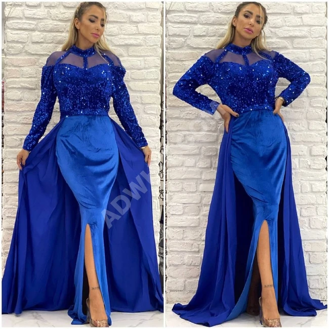 فستان سهرة نسائي مخمل طويل 