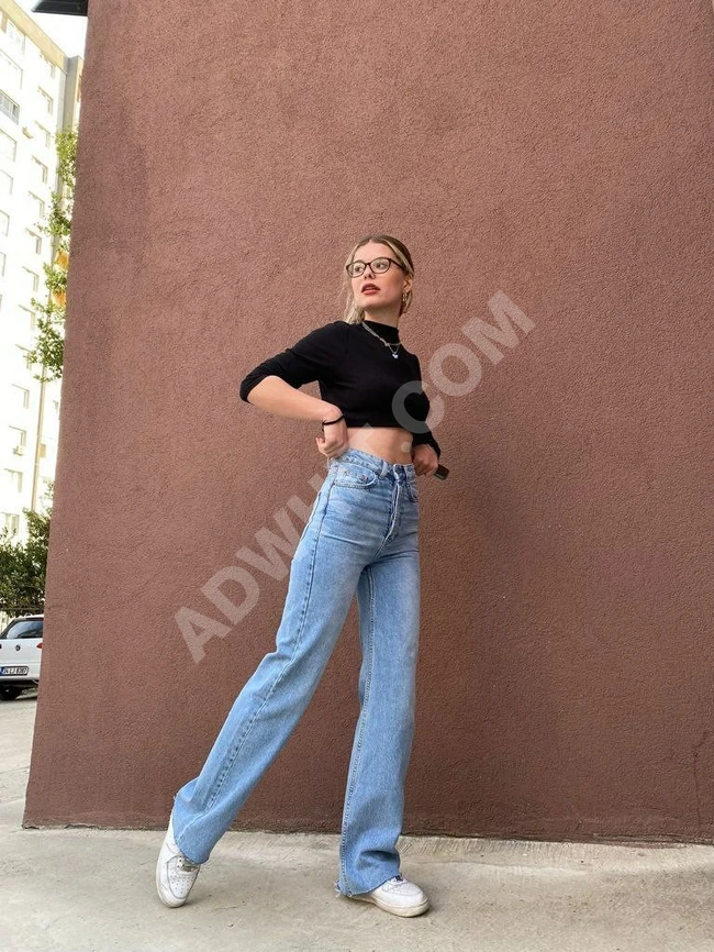 بنطال جينز نسائي طويل