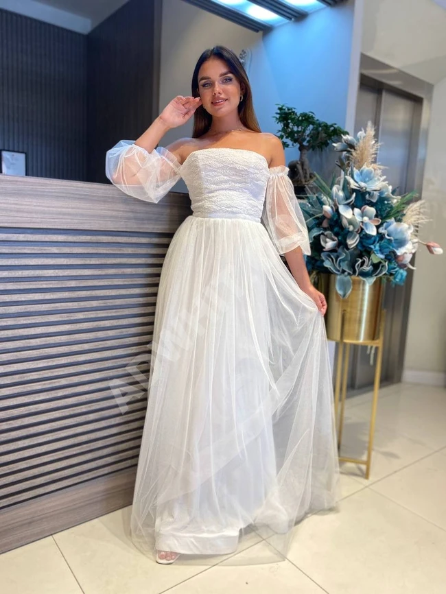 فستان سهرة نسائي طويل شيك