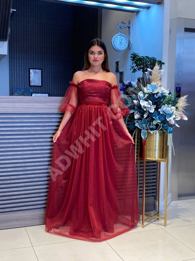 فستان سهرة نسائي طويل شيك