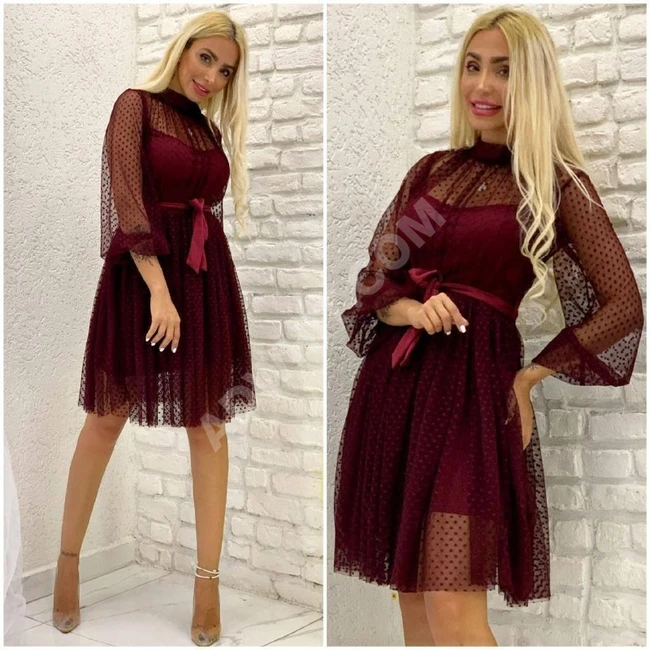 فستان سهرة نسائي شيفون قصير 