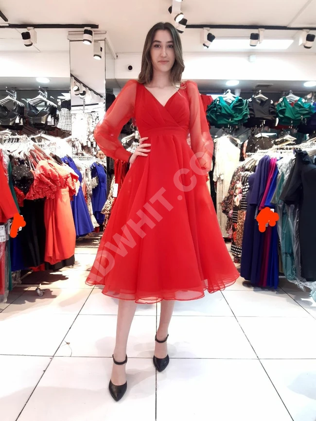 فستان سهرة نسائي شيفون قصير 