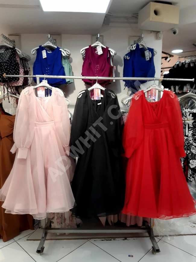 فستان سهرة نسائي شيفون قصير 