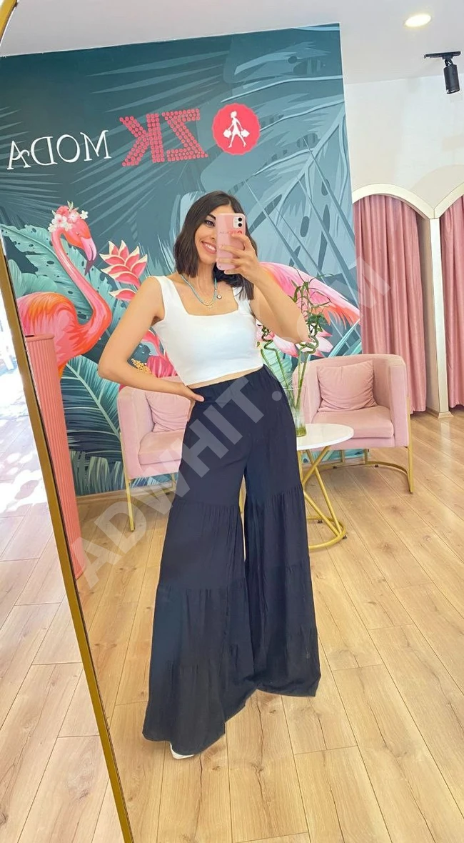 بنطال نسائي بقصة واسعة 