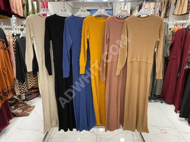 فستان صوف نسائي طويل 