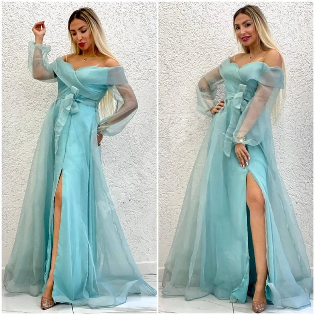 فستان سهرة نسائي شيفون طويل 