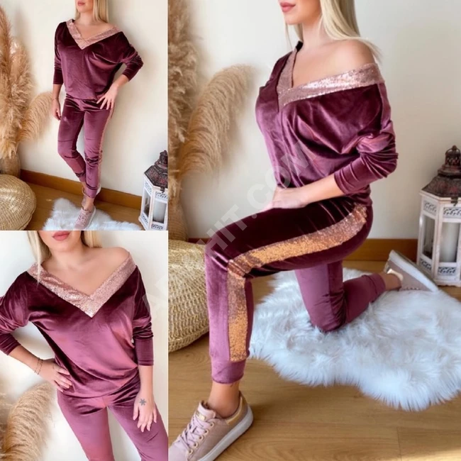 طقم مخمل نسائي