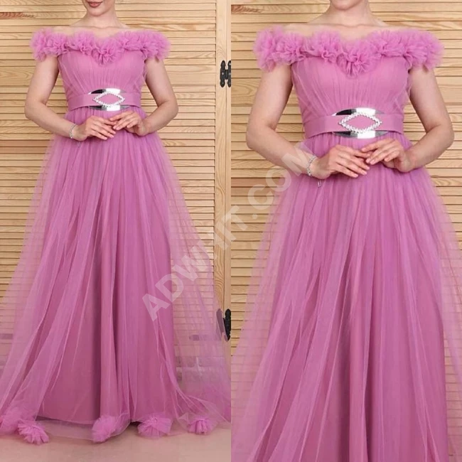 فستان سهرة نسائي شيفون طويل 